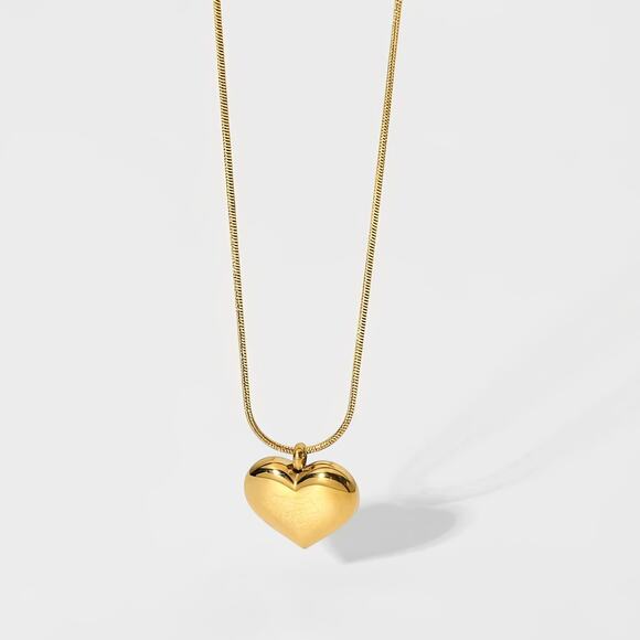 Lemonlimeblue Jewelry - Heart Pendant Necklace 18K Gold Plated